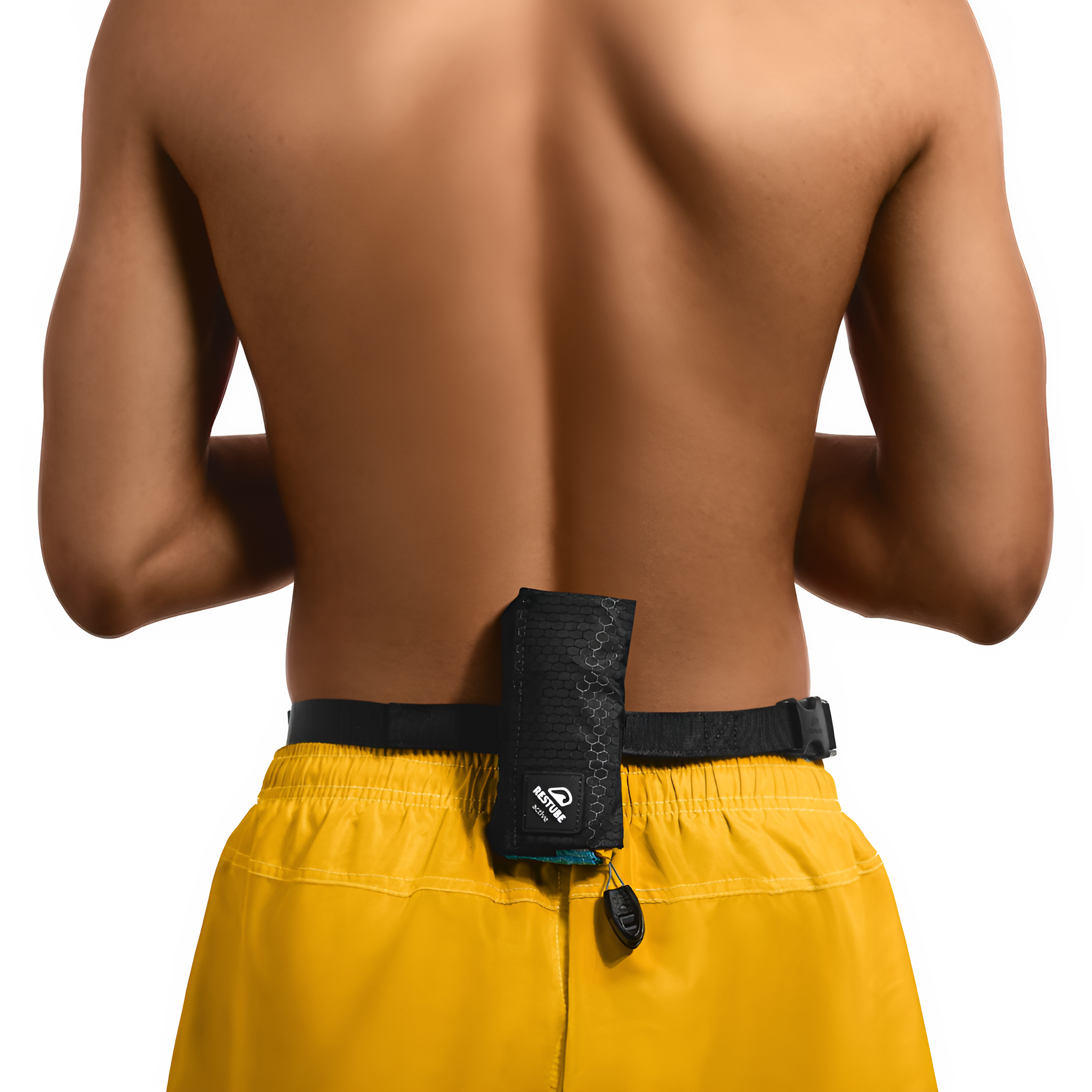 RESTUBE worn on the hip — pull to inflate